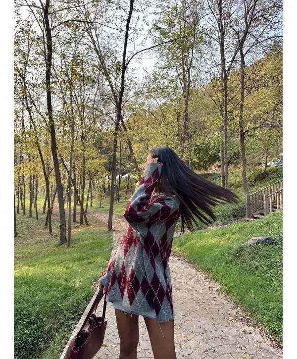 Baklava Desen Oversize Kazak