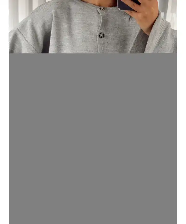 Bel katlama detay triko takım - Gri