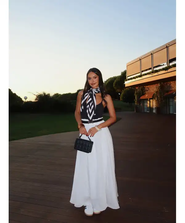 Bel Lastikli Şifon etek