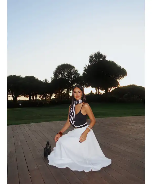 Bel Lastikli Şifon etek