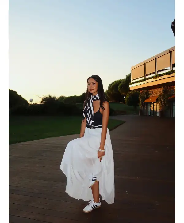 Bel Lastikli Şifon etek