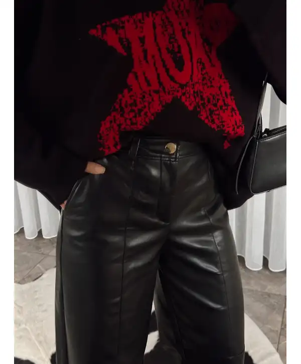 Deri pantolon - Siyah