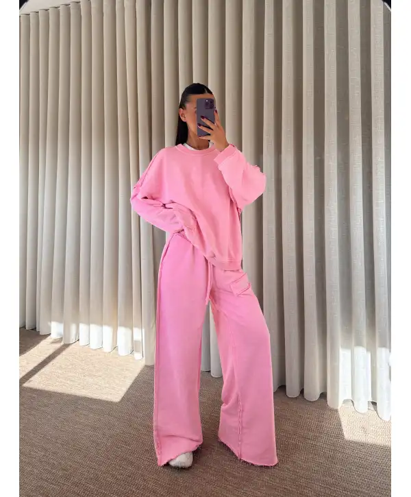 eskitme oversize eşofman takımı