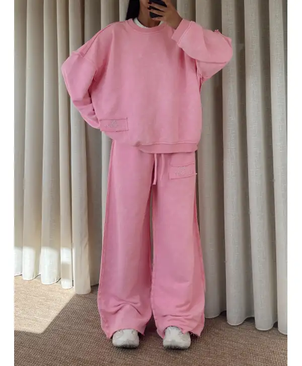 eskitme oversize eşofman takımı