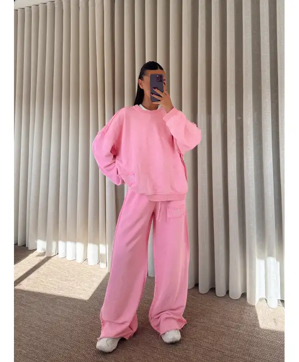 eskitme oversize eşofman takımı