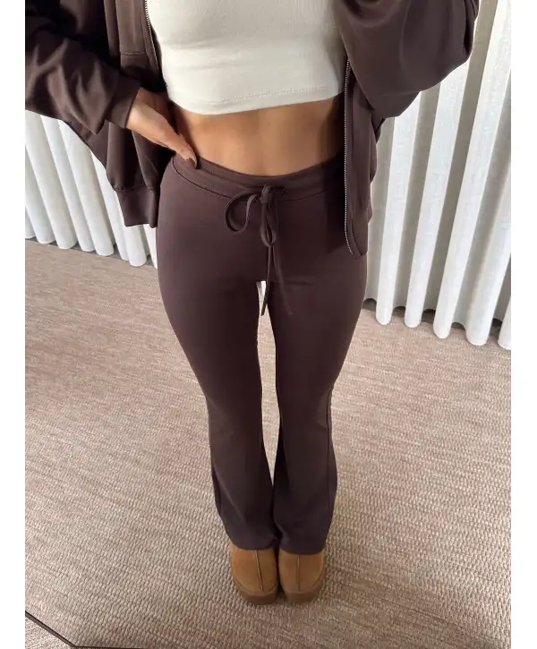 İspanyol paça bomber takım - Kahverengi