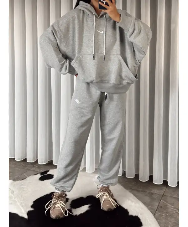 Marka muadil oversize eşofman takımı - Gri