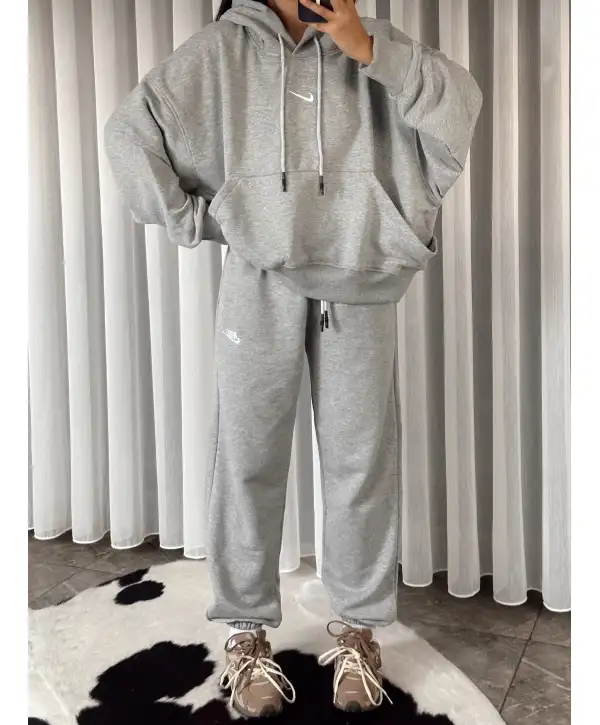 Marka muadil oversize eşofman takımı - Gri