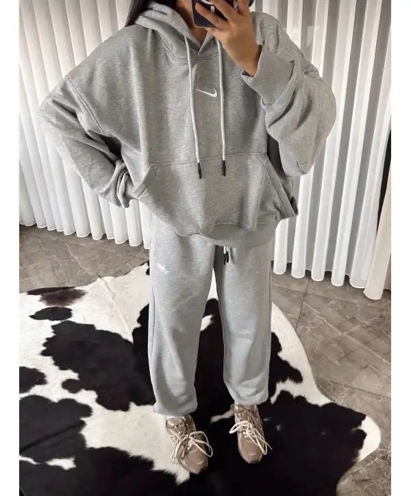 Marka muadil oversize eşofman takımı - Gri