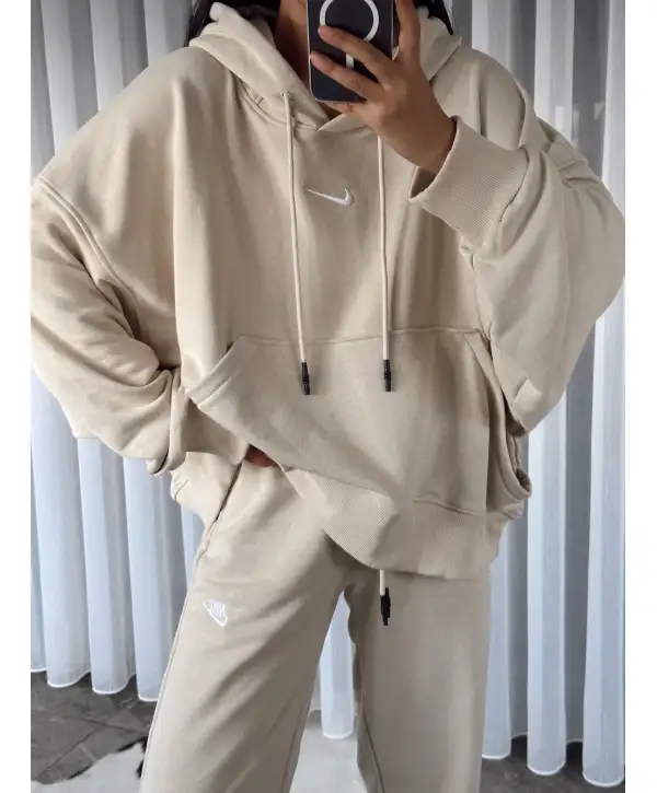 Marka muadil oversize eşofman takımı - bej