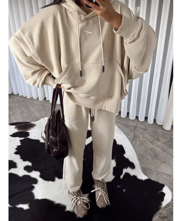 Marka muadil oversize eşofman takımı - bej