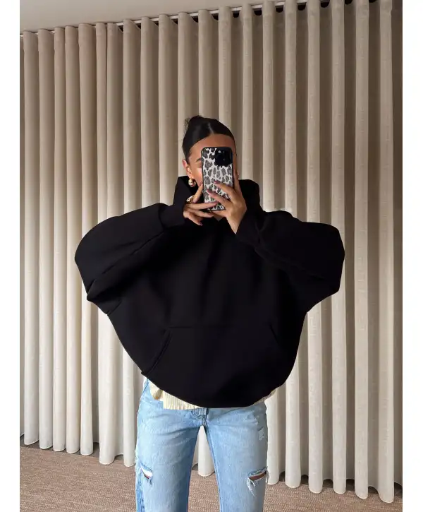 Oversize pamuklu sweat