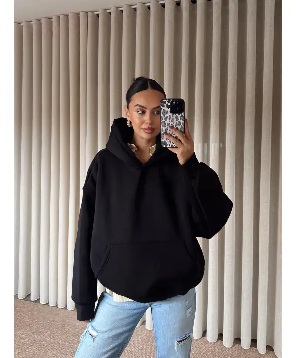 Oversize pamuklu sweat