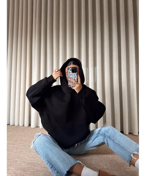 Oversize pamuklu sweat