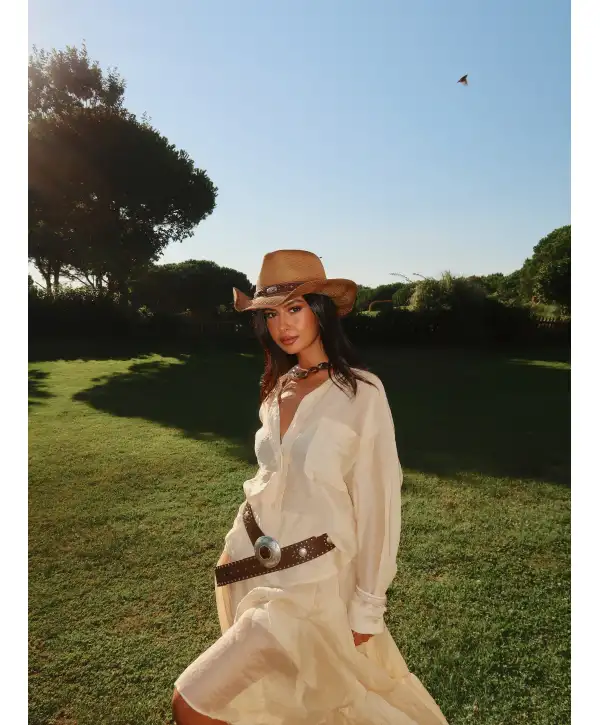 Şifon asimetrik kesim astarlı etek