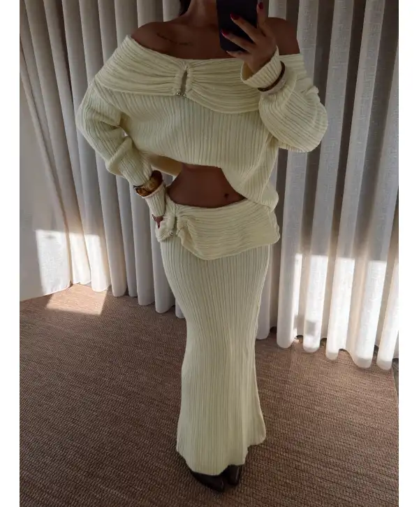 Tereyağ sarısı ikili takım