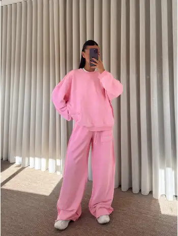 eskitme oversize eşofman takımı