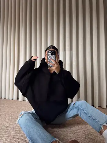 Oversize pamuklu sweat