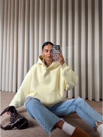 Oversize pamuklu sweat