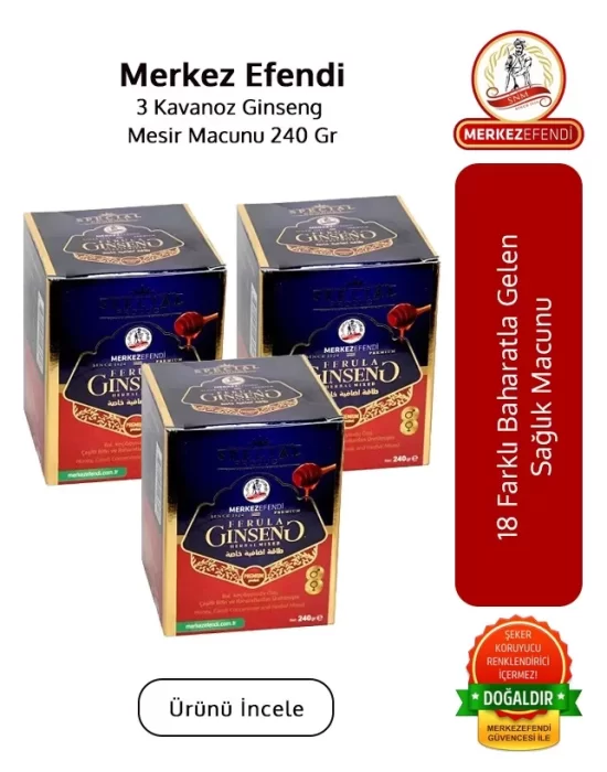 Merkez Efendi 3 Jars Ginseng Mesir Paste 240 Gr