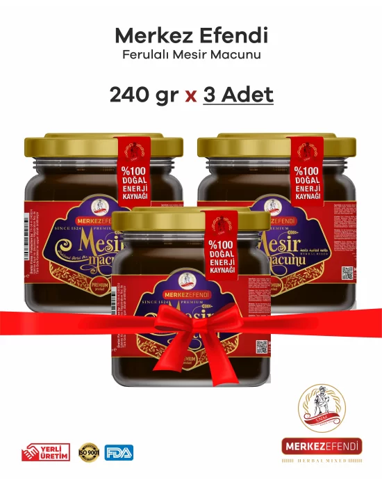 Merkez Efendi 3 бутылки женьшеневой пасты Messier 240 г