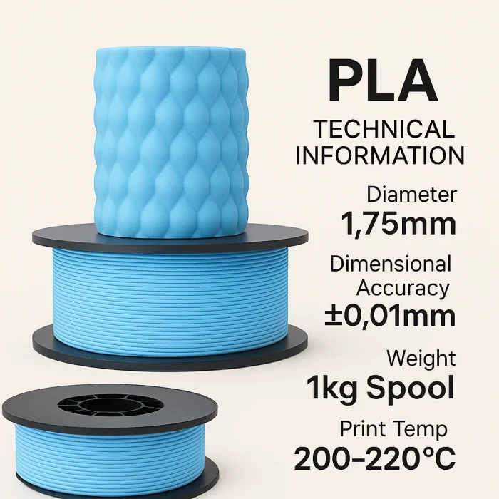 Filetto PLA+ Açık Mavi Filament 1 kg (1.75. mm)