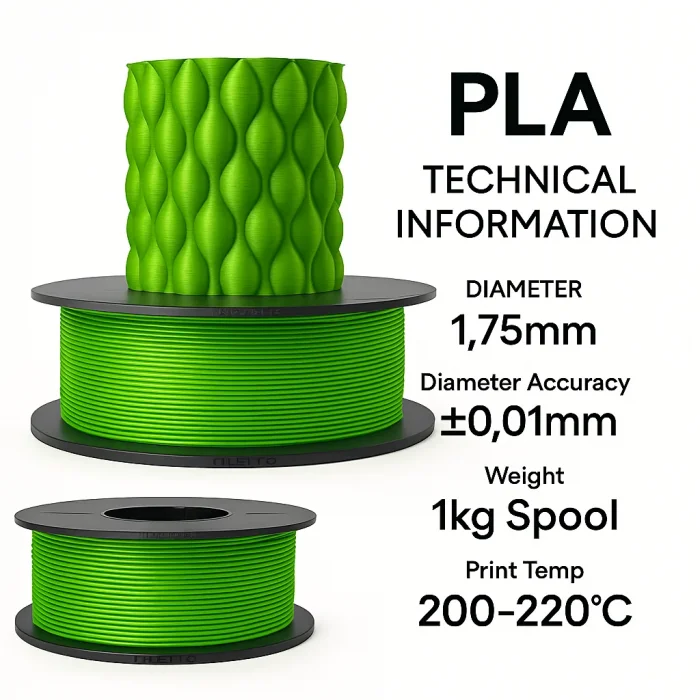 Filetto PLA+ Açık Yeşil Filament 1 kg (1.75. mm)