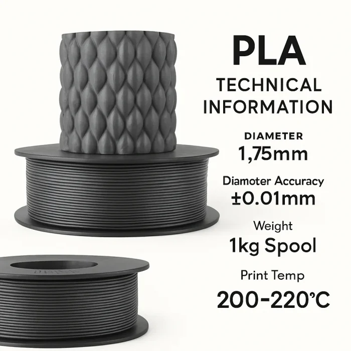 Filetto PLA+ Gümüş Gri Filament 1 kg (1.75. mm)