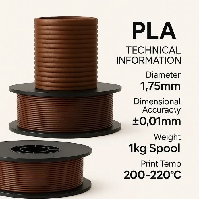 Filetto PLA+ Kahverengi Filament 1 kg (1.75. mm)