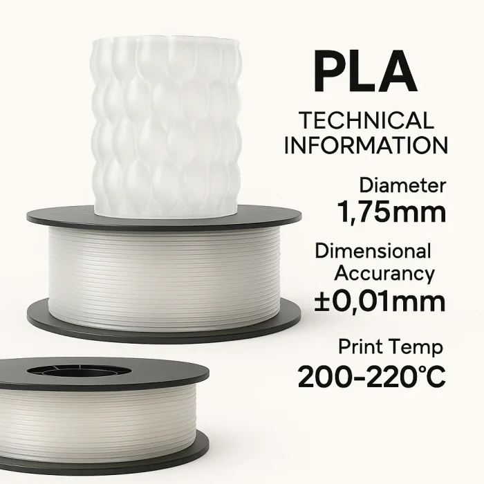 Filetto PLA+ Natural Şeffaf Filament 1 kg (1.75. mm)