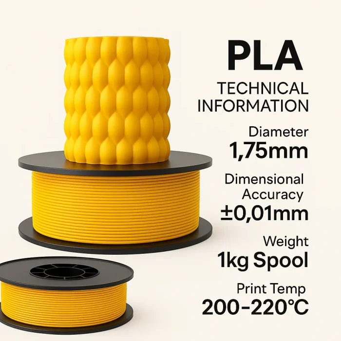 Filetto PLA+ Sarı Filament 1 kg (1.75. mm)