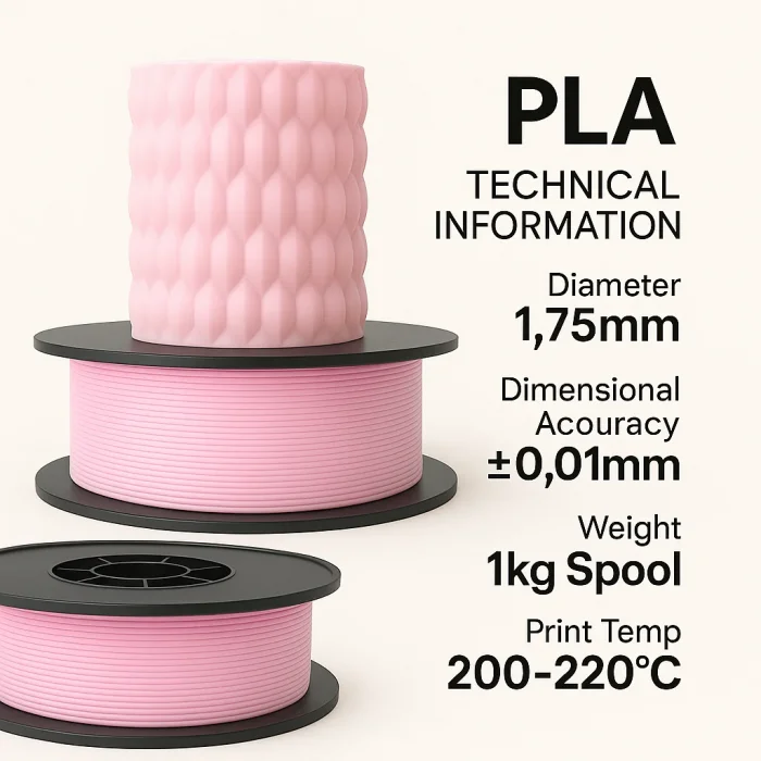 Filetto PLA+ Toz Pembe Filament 1 kg (1.75. mm)