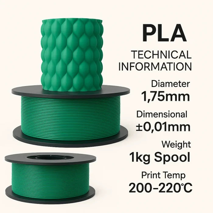 Filetto PLA+ Yeşil Filament 1 kg (1.75. mm)