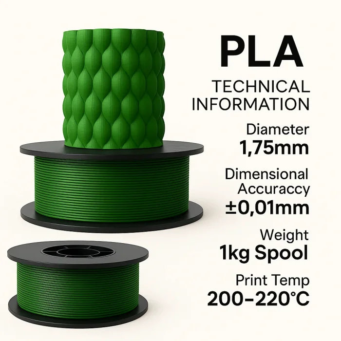 Filetto PLA+ Zümrüt Yeşili Filament 1 kg (1.75. mm)