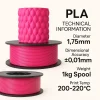 Filetto PLA+ Pembe Filament 1 kg (1.75. mm)