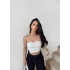 Beyaz Çizgili Straplez Büstiyer