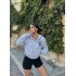 Gri Sırt Baskılı İçi Şardonlu Kısa Hırka