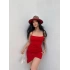 Kırmızı Sırt Çapraz Zarf Elbise