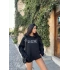 Siyah No More İçi Şardonlu Kapüşonlu Sweat