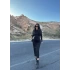 Siyah Sırt Dekolte Uzun Elbise