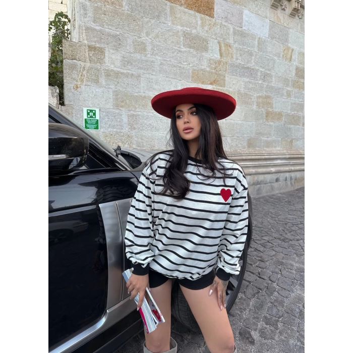 Nakışlı Çizgi Sweat