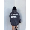 Antrasit Kabartma Baskı İçi Şardonlu Sweat