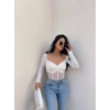 Beyaz Balenli Bodysuit