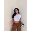 Beyaz Basic Triko Crop