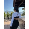 Beyaz Crop Gömlek