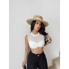 Beyaz Gloplu Tül Crop