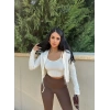 Beyaz Hırka&Crop İkili Takım