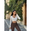 Beyaz Kruvaze Yaka Sandy Crop