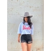 Beyaz Oversize Kalıp Barbie Tişört