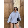 Gri İçi Şardonlu Oversize Sweat